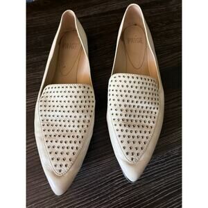 PAIGE Brea Grommet Leather Loafer in a Bone Sz. 7.5